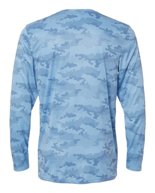 Unisex Pompano Performance Camo Long Sleeve T-Shirt - Blue Mist