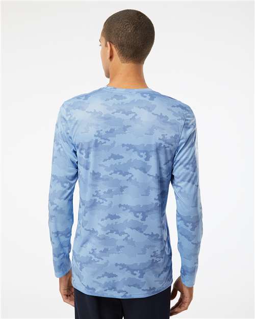 Unisex Pompano Performance Camo Long Sleeve T-Shirt - Blue Mist