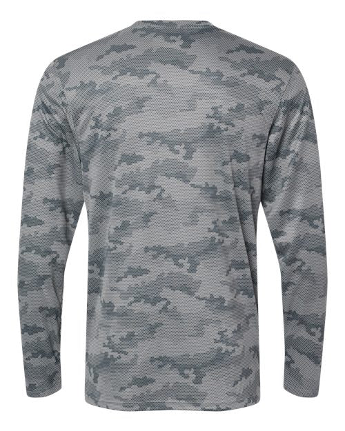 Unisex Pompano Performance Camo Long Sleeve T-Shirt - Medium Grey