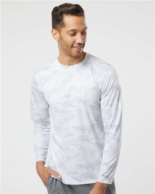Unisex Pompano Performance Camo Long Sleeve T-Shirt - White