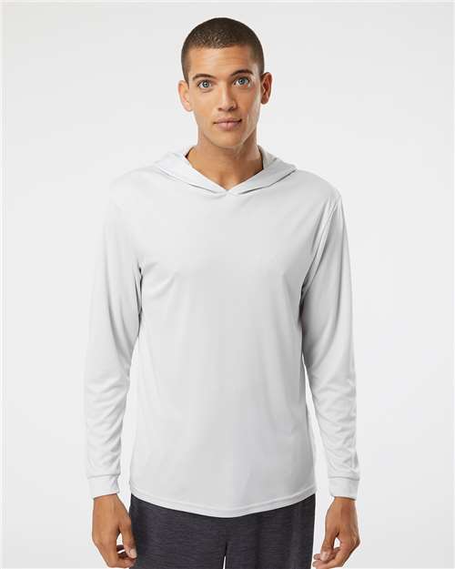Unisex Bahama Performance Hooded Long Sleeve T-Shirt - Aluminum