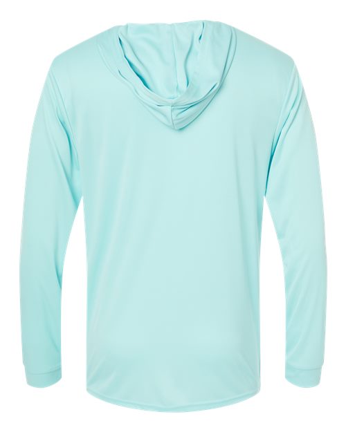 Unisex Bahama Performance Hooded Long Sleeve T-Shirt - Aqua Blue