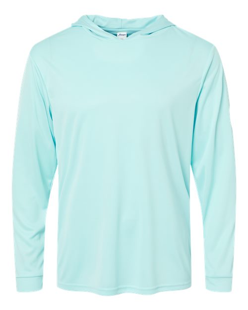 Unisex Bahama Performance Hooded Long Sleeve T-Shirt - Aqua Blue