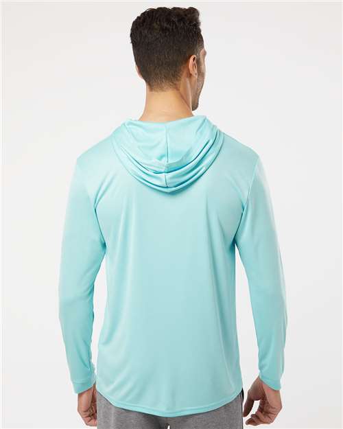 Unisex Bahama Performance Hooded Long Sleeve T-Shirt - Aqua Blue