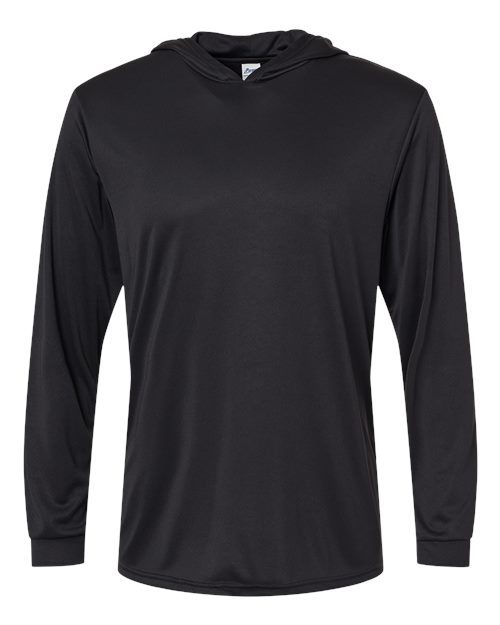 Unisex Bahama Performance Hooded Long Sleeve T-Shirt - Black