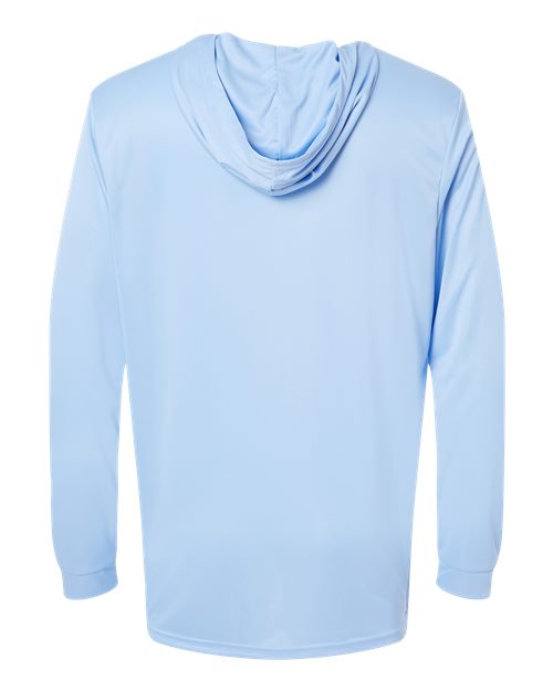 Unisex Bahama Performance Hooded Long Sleeve T-Shirt - Blue Mist