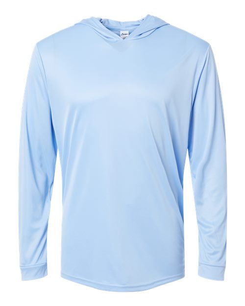Unisex Bahama Performance Hooded Long Sleeve T-Shirt - Blue Mist