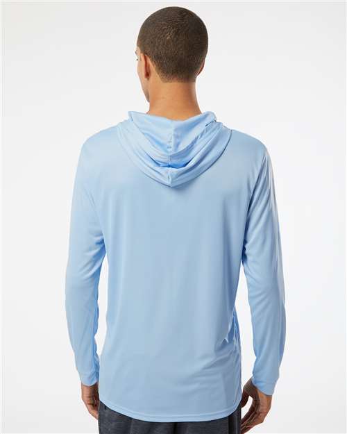 Unisex Bahama Performance Hooded Long Sleeve T-Shirt - Blue Mist