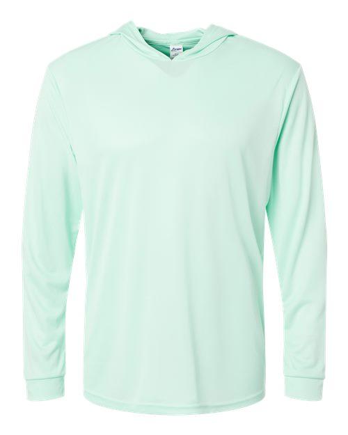 Unisex Bahama Performance Hooded Long Sleeve T-Shirt - Mint Green