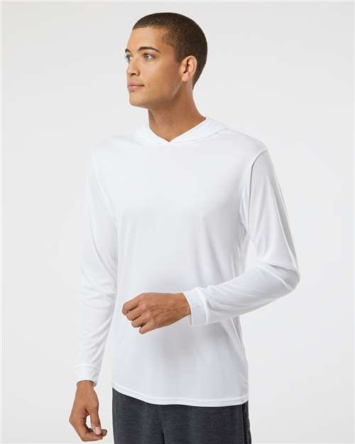 Unisex Bahama Performance Hooded Long Sleeve T-Shirt - White