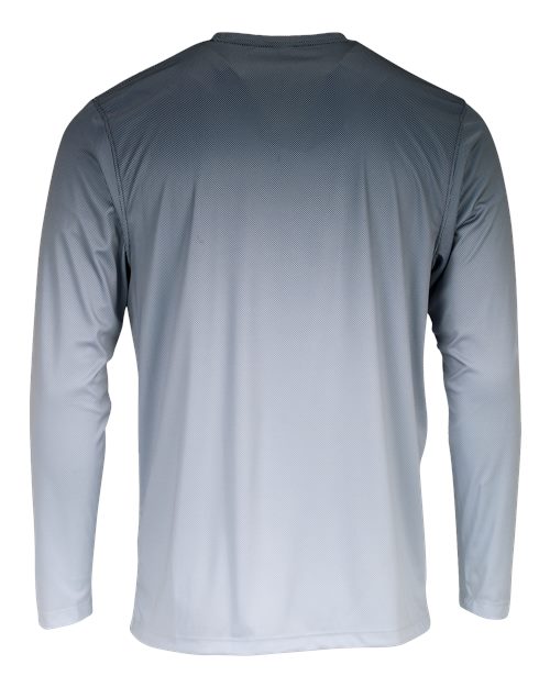 Unisex Barbados Performance Pin Dot Long Sleeve T-Shirt - Black/ Light Charcoal