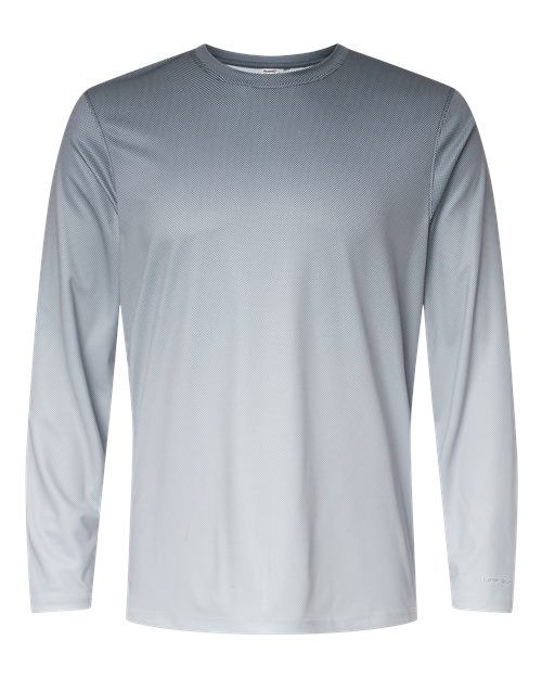 Unisex Barbados Performance Pin Dot Long Sleeve T-Shirt - Black/ Light Charcoal