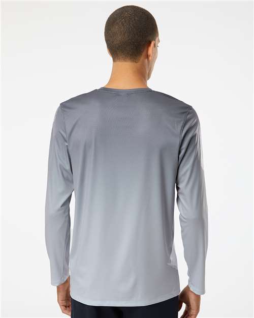 Unisex Barbados Performance Pin Dot Long Sleeve T-Shirt - Black/ Light Charcoal