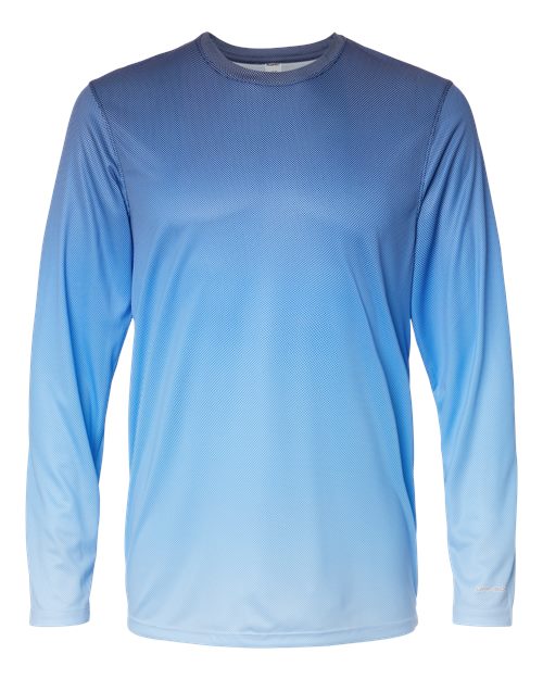 Unisex Barbados Performance Pin Dot Long Sleeve T-Shirt - Navy/ Blue Mist