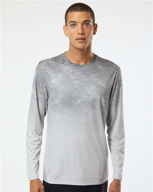 Unisex Montauk Oceanic Fade Performance Long Sleeve T-Shirt - Aluminum Fade