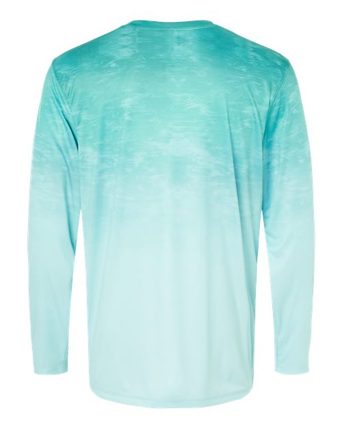 Unisex Montauk Oceanic Fade Performance Long Sleeve T-Shirt - Aqua Fade