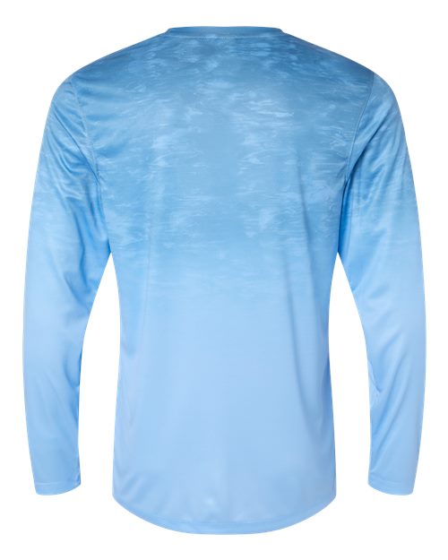 Unisex Montauk Oceanic Fade Performance Long Sleeve T-Shirt - Blue Mist Fade