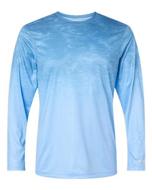 Unisex Montauk Oceanic Fade Performance Long Sleeve T-Shirt - Blue Mist Fade