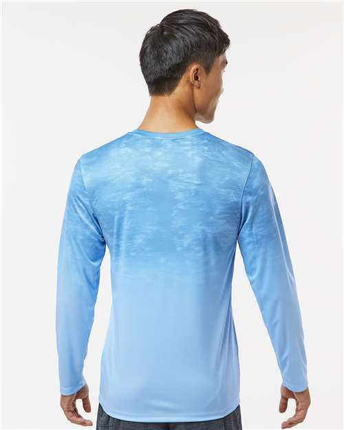 Unisex Montauk Oceanic Fade Performance Long Sleeve T-Shirt - Blue Mist Fade