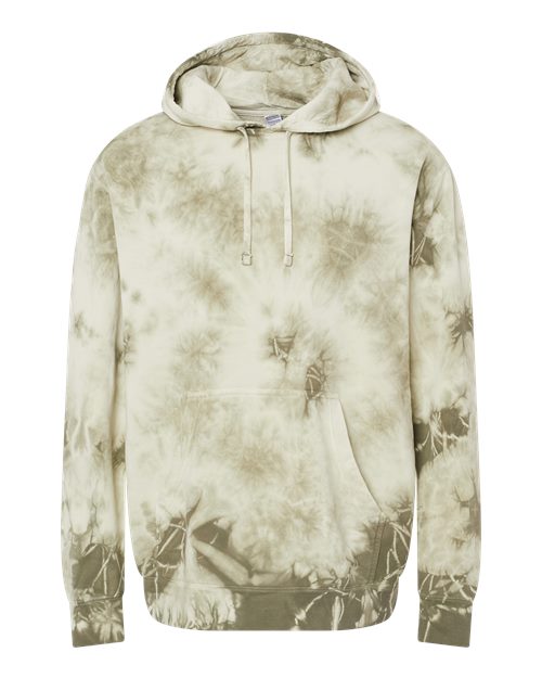 Unisex Midweight Tie-Dyed Hooded Sweatshirt - Tie Dye Olive