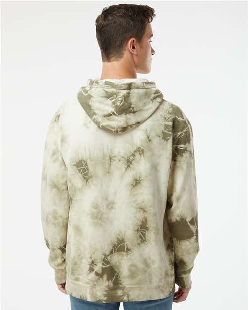 Unisex Midweight Tie-Dyed Hooded Sweatshirt - Tie Dye Olive