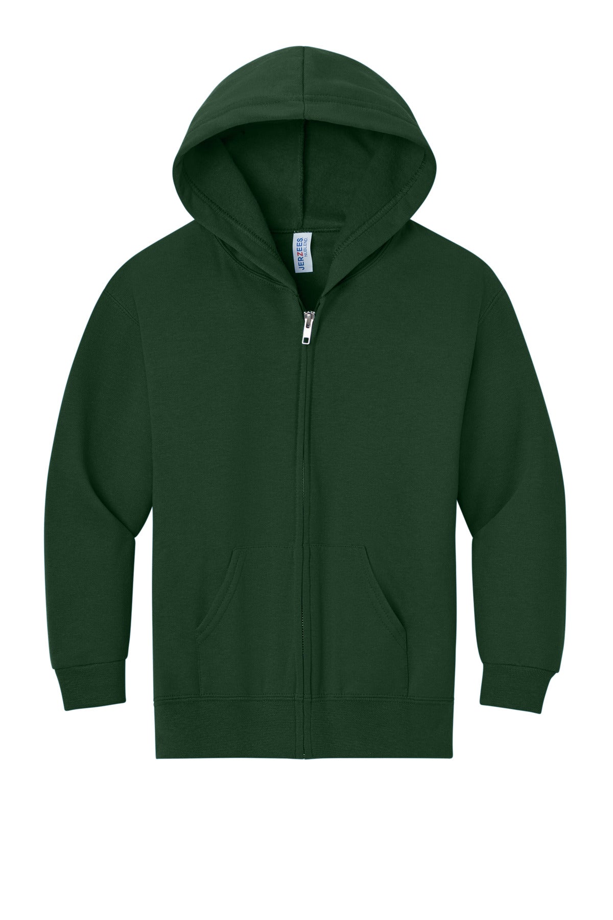Jerzees - Youth NuBlend Full-Zip Hooded Sweatshirt - Forest Green