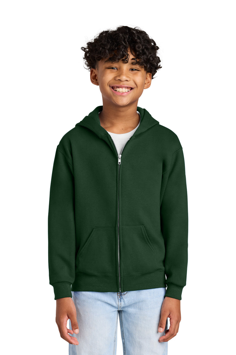 Jerzees - Youth NuBlend Full-Zip Hooded Sweatshirt - Forest Green