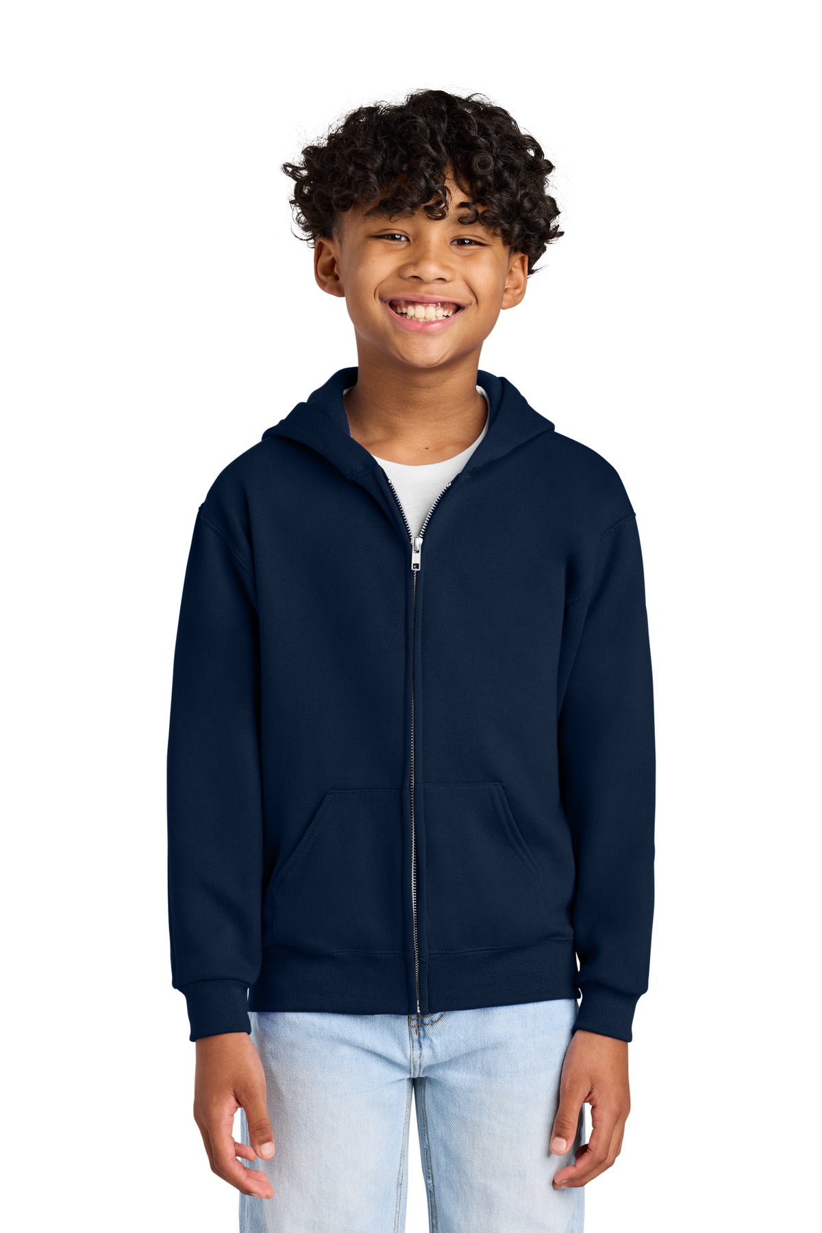 Jerzees - Youth NuBlend Full-Zip Hooded Sweatshirt - J. Navy