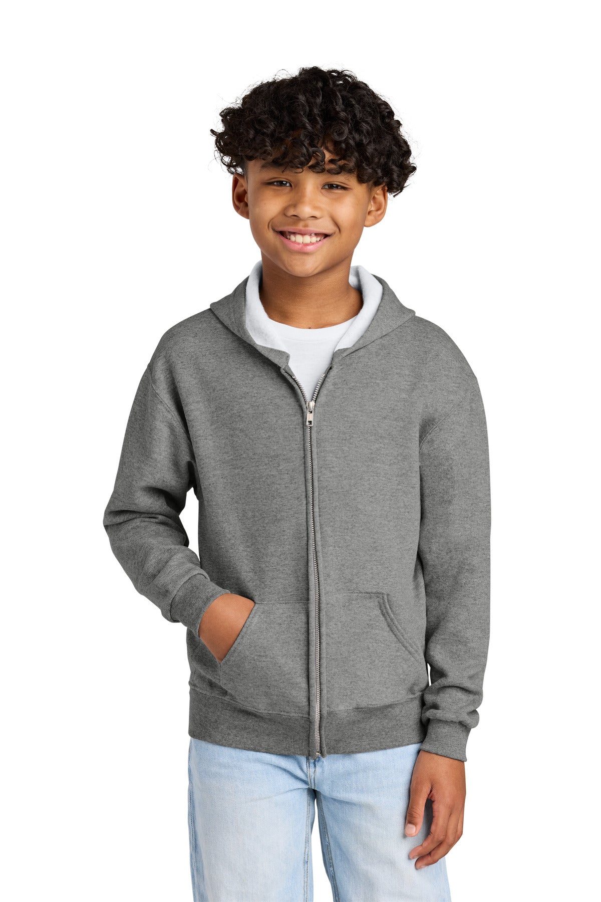 Jerzees - Youth NuBlend Full-Zip Hooded Sweatshirt - Oxford