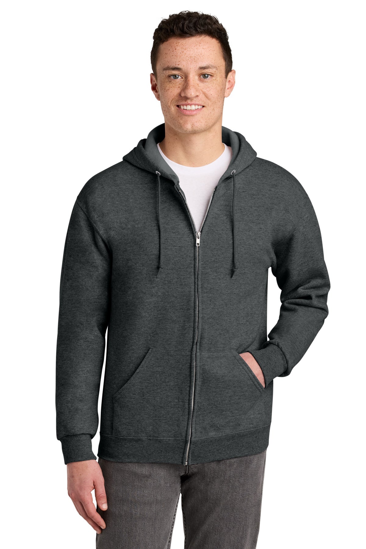 Jerzees - NuBlend Full-Zip Hooded Sweatshirt - Black Heather