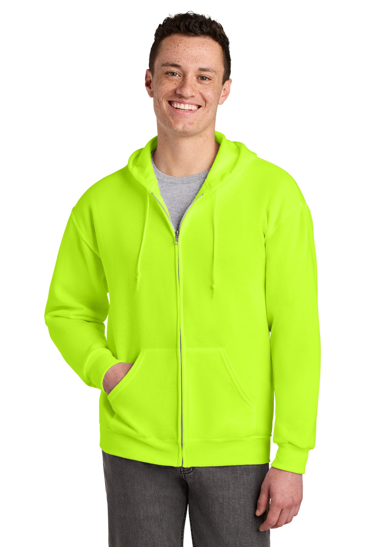 Jerzees - NuBlend Full-Zip Hooded Sweatshirt - Safety Green