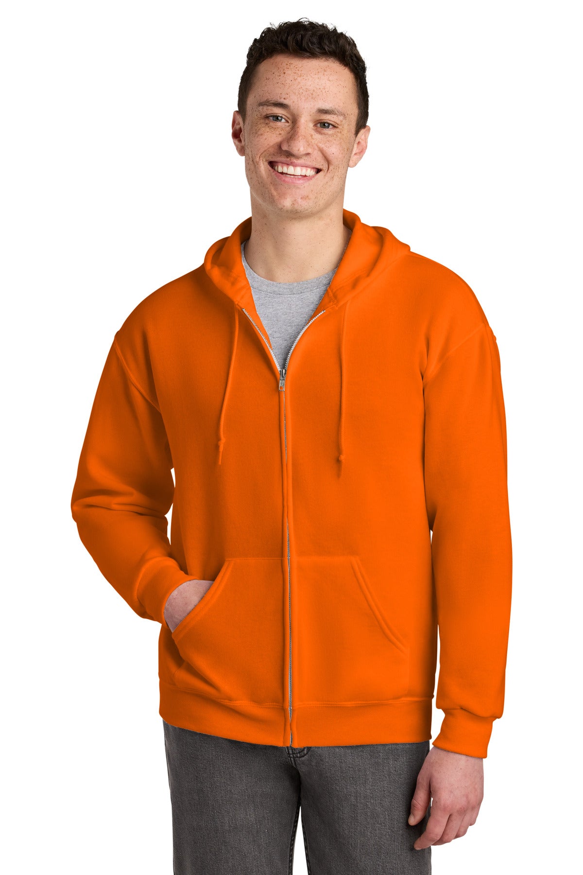 Jerzees - NuBlend Full-Zip Hooded Sweatshirt - Safety Orange