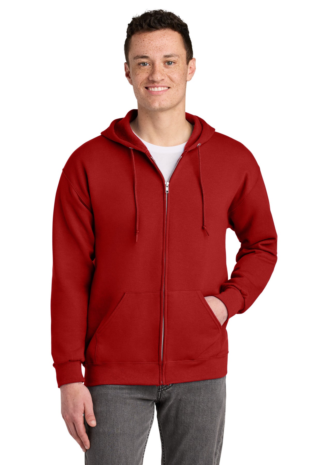 Jerzees - NuBlend Full-Zip Hooded Sweatshirt - True Red