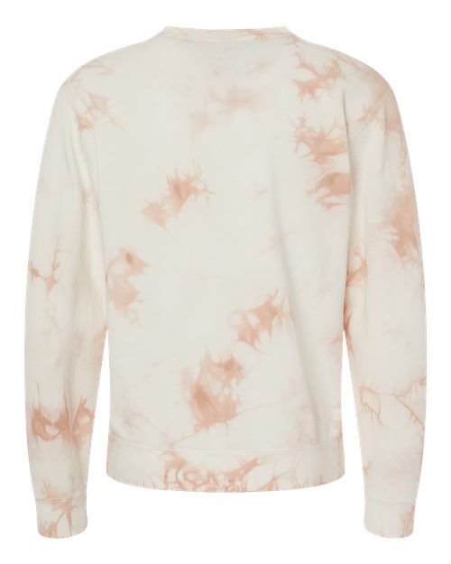 Unisex Midweight Tie-Dyed Crewneck Sweatshirt - Tie Dye Dusty Pink