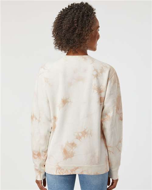 Unisex Midweight Tie-Dyed Crewneck Sweatshirt - Tie Dye Dusty Pink