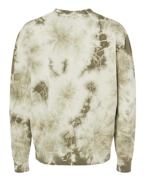 Unisex Midweight Tie-Dyed Crewneck Sweatshirt - Tie Dye Olive
