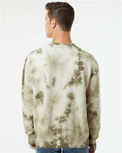 Unisex Midweight Tie-Dyed Crewneck Sweatshirt - Tie Dye Olive