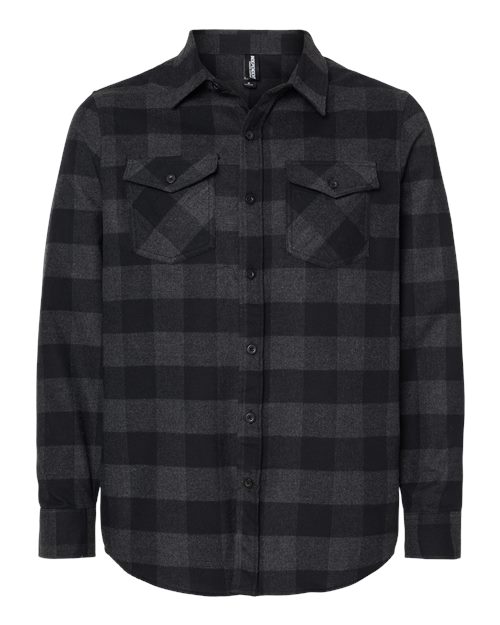Unisex Flannel Shirt - Charcoal Heather/ Black