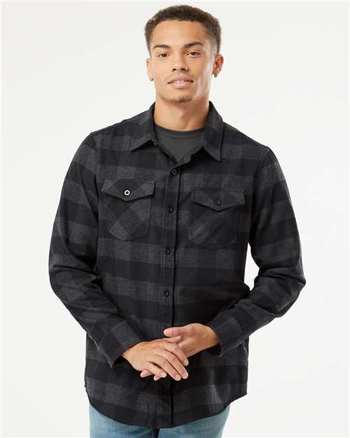 Unisex Flannel Shirt - Charcoal Heather/ Black