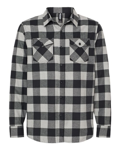 Unisex Flannel Shirt - Grey Heather/ Black