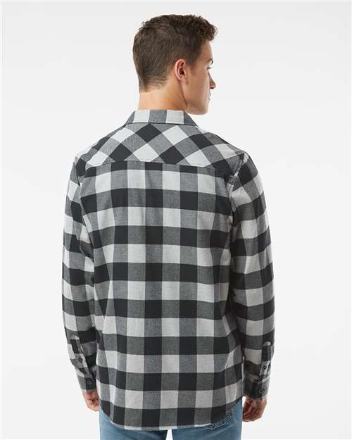 Unisex Flannel Shirt - Grey Heather/ Black