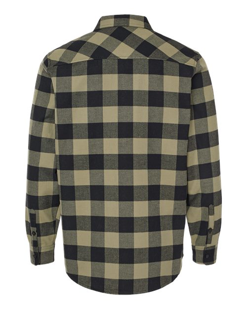 Unisex Flannel Shirt - Olive/ Black
