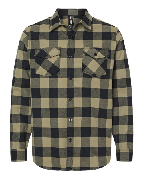 Unisex Flannel Shirt - Olive/ Black