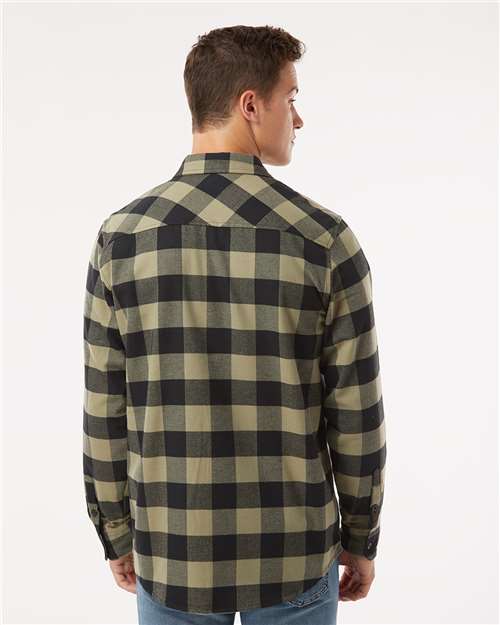 Unisex Flannel Shirt - Olive/ Black