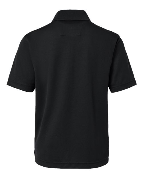 Youth Saratoga Performance Mini Mesh Polo - Black