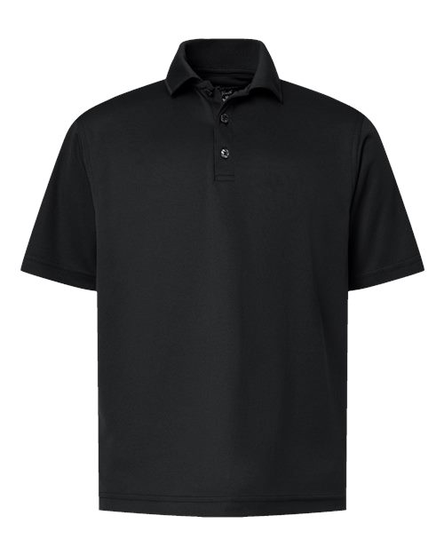Youth Saratoga Performance Mini Mesh Polo - Black