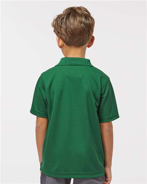 Youth Saratoga Performance Mini Mesh Polo - Hunter Green