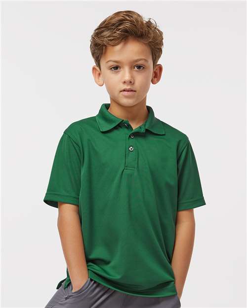 Youth Saratoga Performance Mini Mesh Polo - Hunter Green