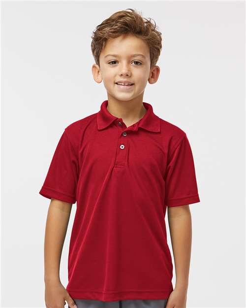 Youth Saratoga Performance Mini Mesh Polo - Red