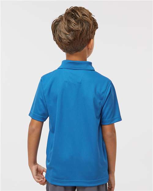 Youth Saratoga Performance Mini Mesh Polo - Turquoise